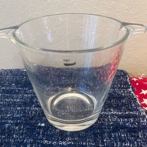 Ego made in Italy Glass Ice Bucket/Wine Cooler with handles W:5″ H:4-7/8″